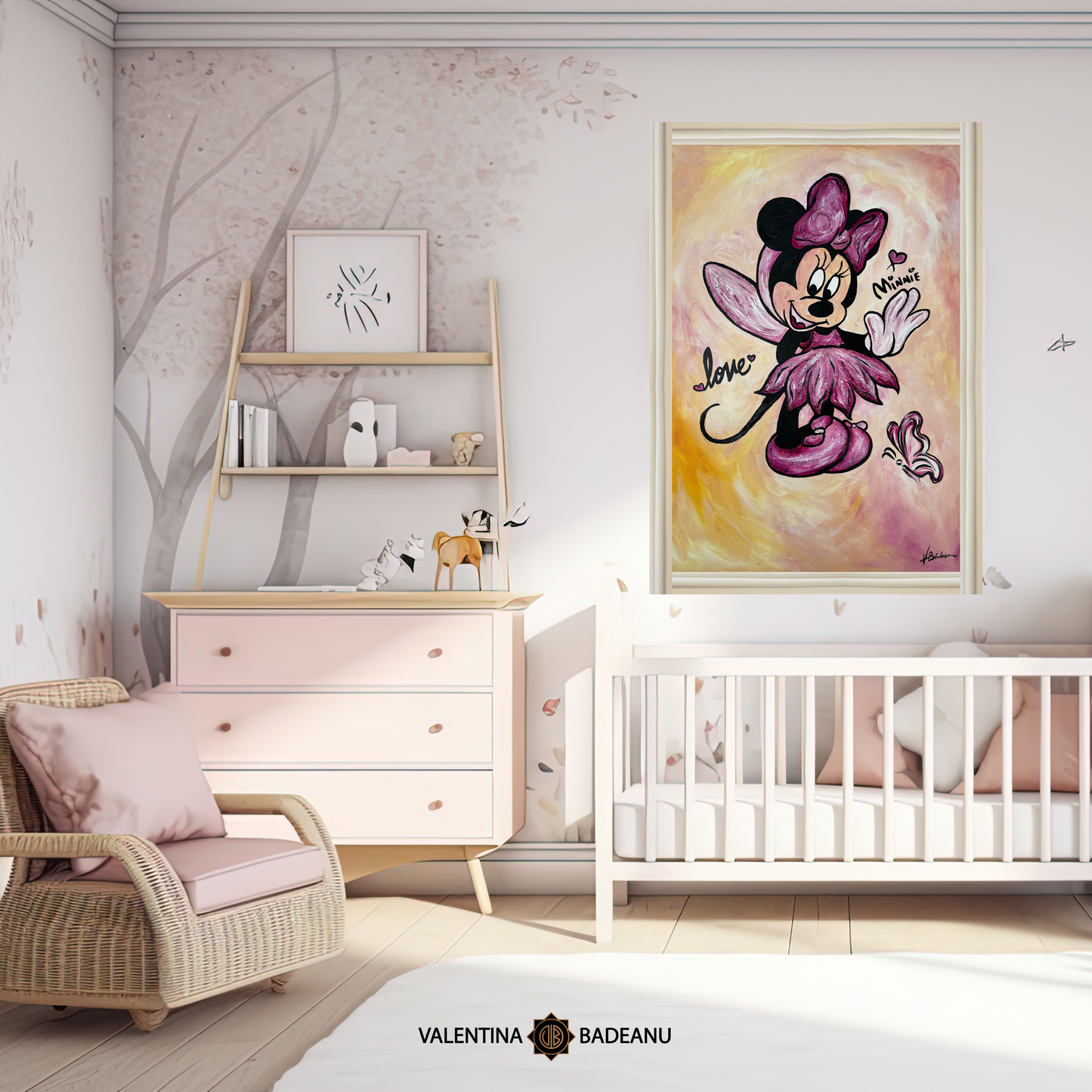 Tablou pictat manual Minnie Mouse
