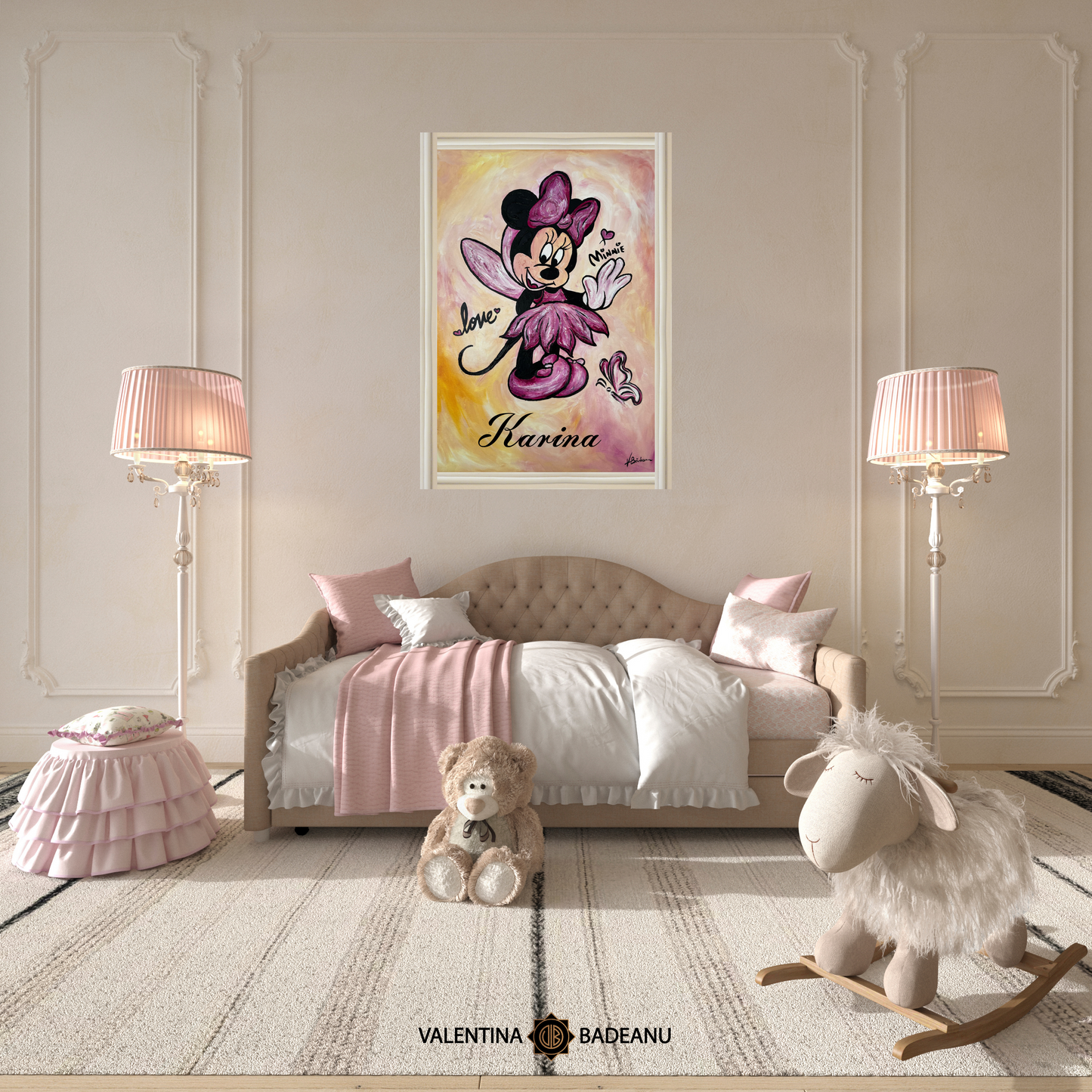 Tablou pictat manual Minnie Mouse