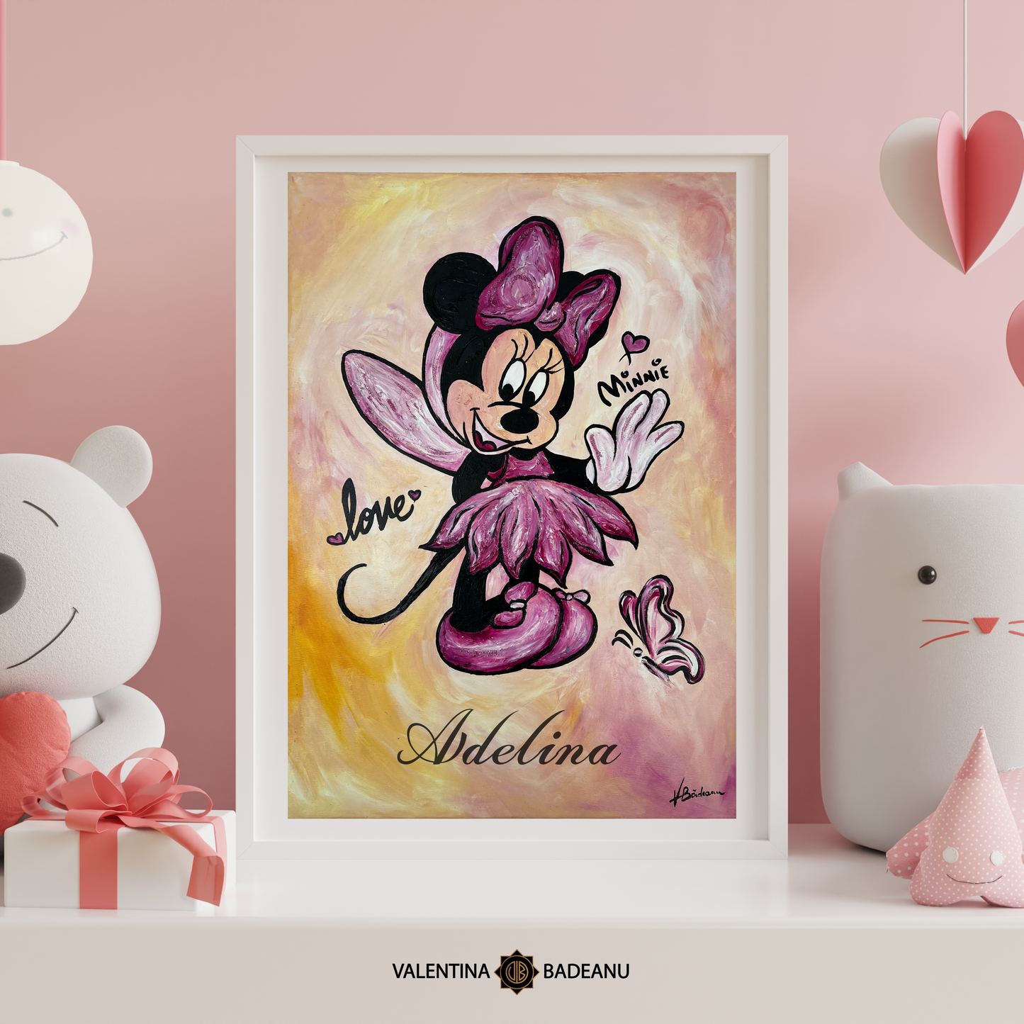 Tablou pictat manual Minnie Mouse