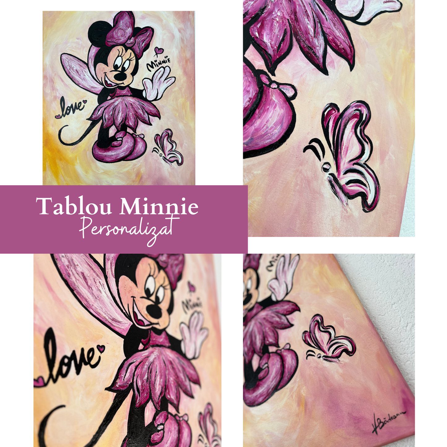 Tablou pictat manual Minnie Mouse