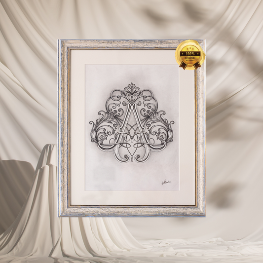 A Original Monogram - Classic, Elegant White frame