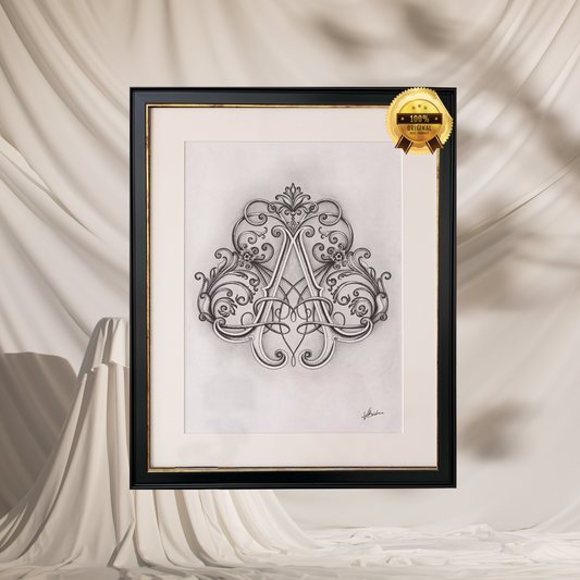 A Original Monogram - Classic, Elegant Black frame