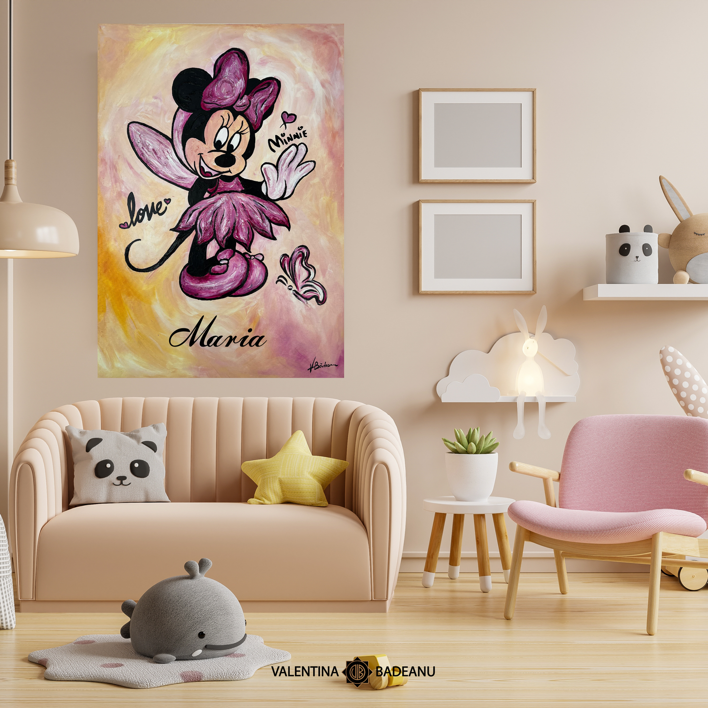 Tablou pictat manual Minnie Mouse